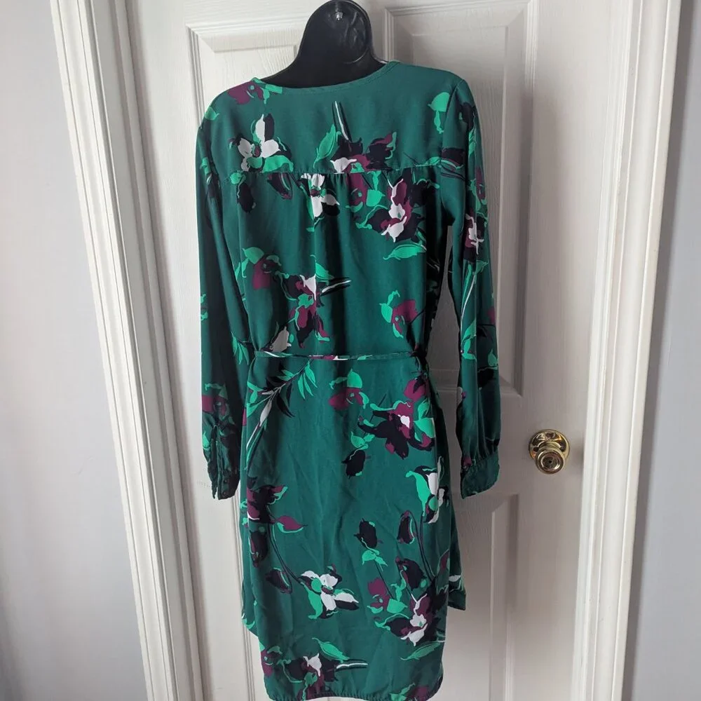 Merino green floral dress - S - Picture 5 of 6